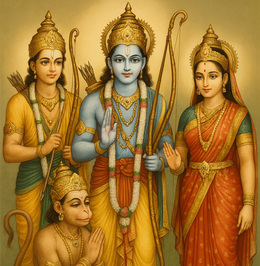 Lor Ram , with Mata Sita, Laxman and Hanuman