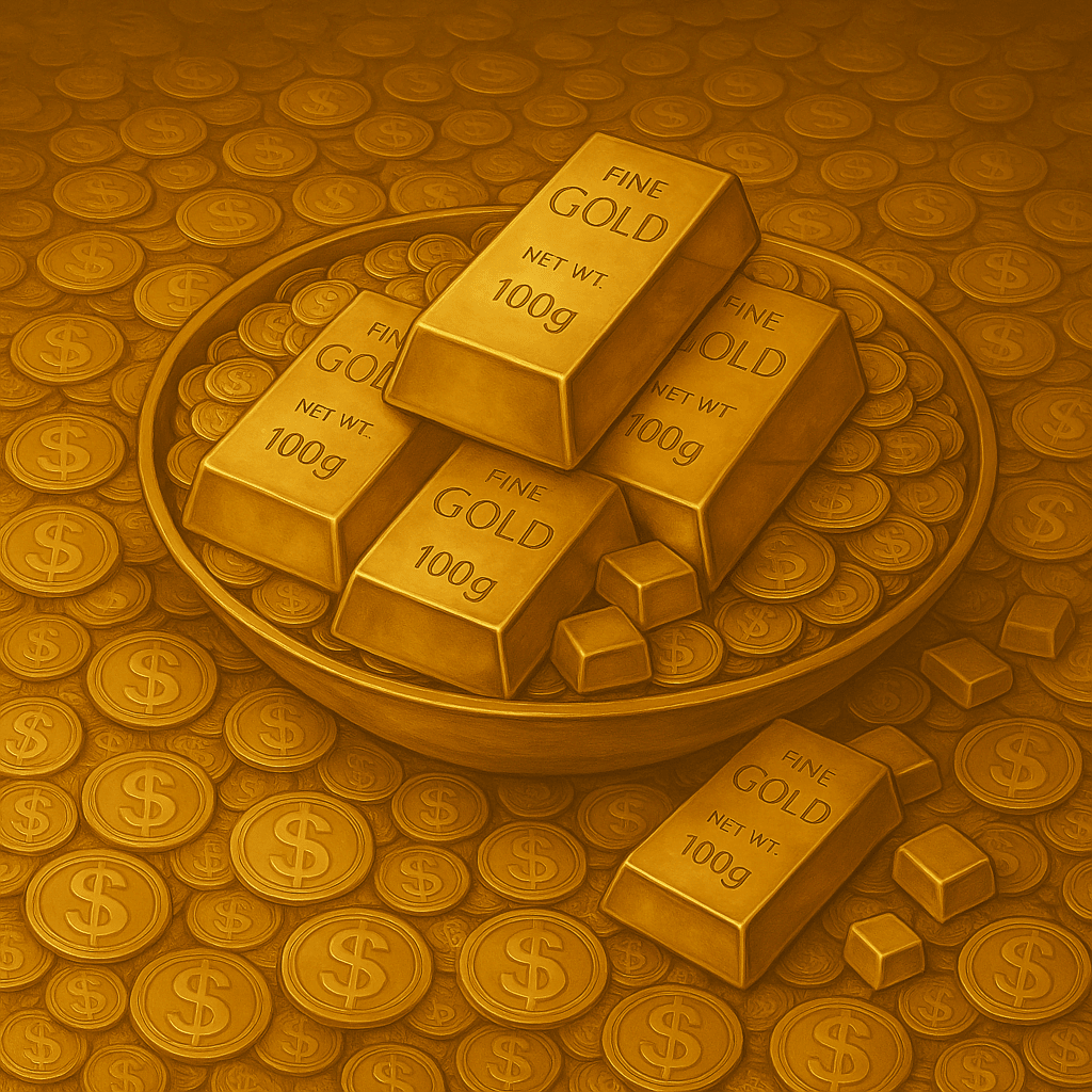 Gold Bars, 24K Gold Place in brick style, Price high in Gold.